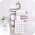 3 Pieces Pants Hangers S-Shape Multi-Purpose Hangers, 5 Layers Pants Clothes Rack Clothes Organizer for Jeans, Pants, Scarf, Ties, and Towels