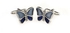 Oko blue butterfly design stainless steel cufflinks for men