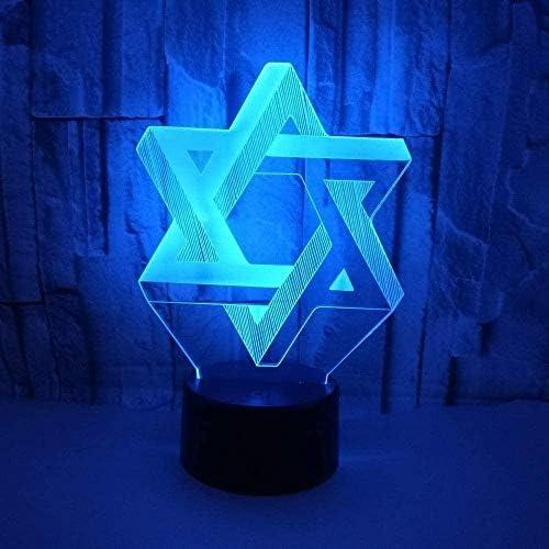 Five Pointed Star 3D Light Seven Color Creative Gift 3D Small Night Light Christmas Decorations Gift for Baby Room Lights