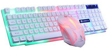 Wired Rainbow LED Gaming Keyboard And Mouse Set