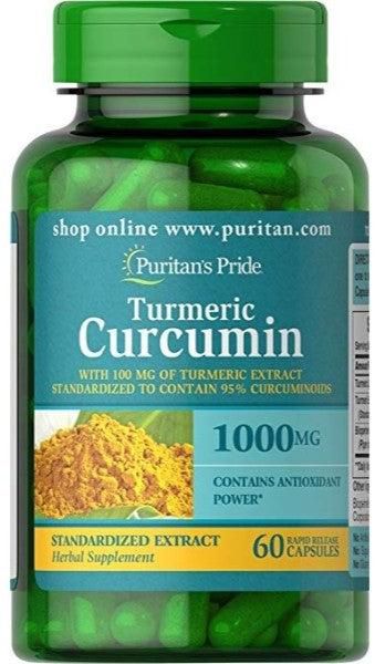 Puritan's Pride Turmeric Curcumin 1000 Mg W/Bioperine Capsules, 60 Count