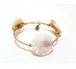 Gold Wire Wrap Stacking Bangle Bracelet White Mother Of Pearl Bohemian Chic Island Style Jewelry