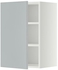 METODWall cabinet with shelves, white, Veddinge grey