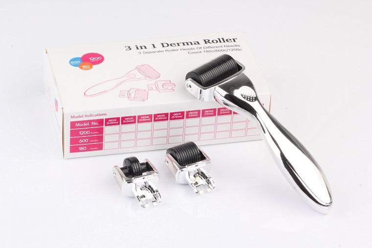 Gdeal 3-In-1 Microneedle Derma Roller Kit Titanium Micro Needles (0.5-1.0-1.5mm)