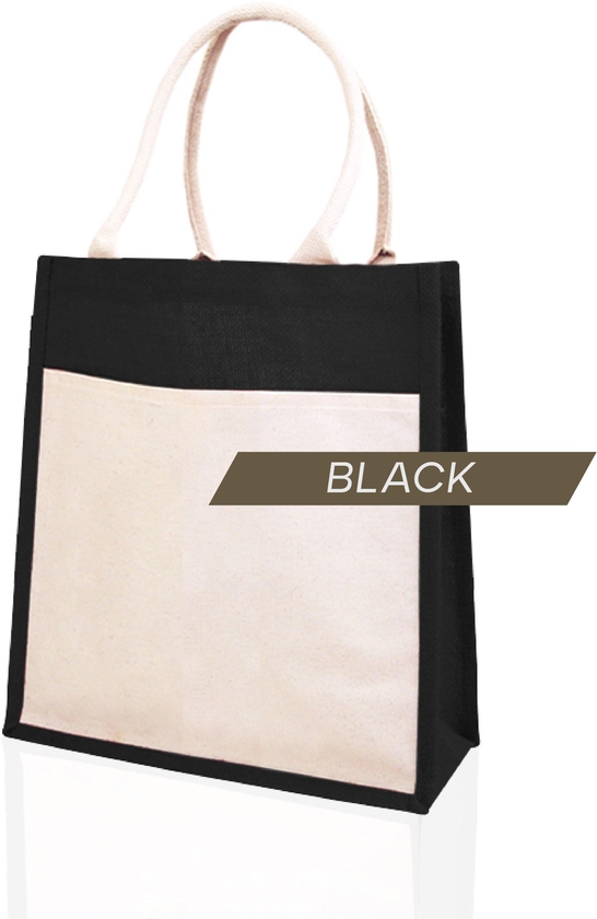 Bag2u-dot-com-sdn-bhd A4 Jute Bag Plain Tote Bag Color Handle  (15 Colors)