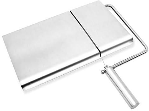 Cheese Slicer, Stainless Steel Cheese Cutter Board with Accurate Size Scale Equipped with 5 Replaceable Cheese Slicer Wires for Cut Cheese Butter Foie Gras and Others into Slices (cheese slicers)