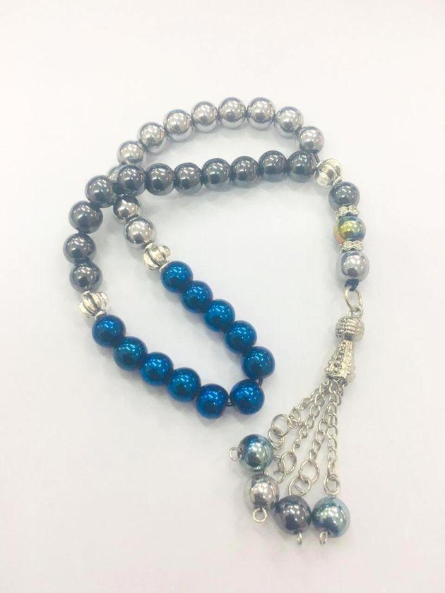 Sherif Gemstones Unique Handmade Multi Color Natural Hematite Rosary