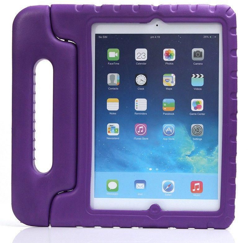Kids Safe Thick Foam Shock Proof EVA Case Handle Cover For iPad Air 5-Purple