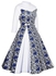ZAFUL Female Blue And White Patterns Dress - Blue
