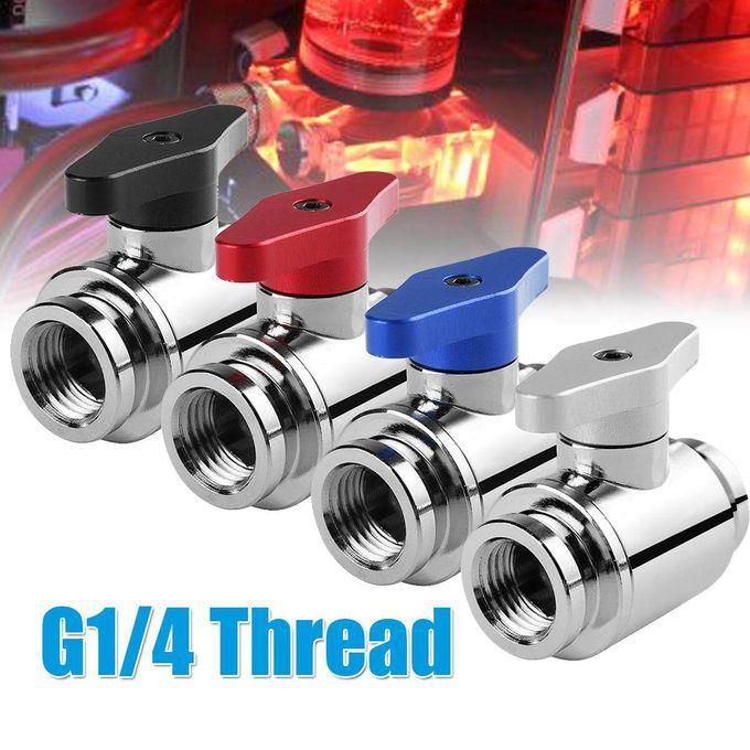 PC Water Cooling Connector Water G1/4 Thread Dual Inner Teeth Valve Control Dark Blue Red (red)