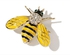 The Honey Bee Black X Yellow Brooch & Clothes Pin 2