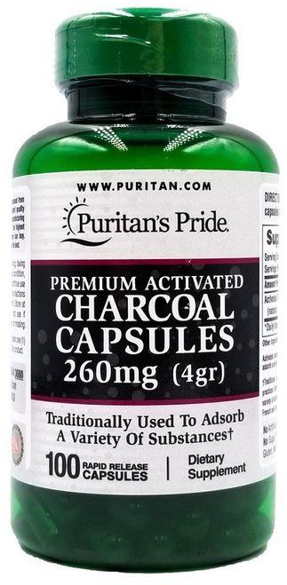 Puritan'S Pride Activated Charcoal 260mg, 100 Capsules