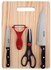 Delcasa 4-Piece Knife Set With Cutting Board Multicolour 15centimeter