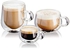 Set of 2 Double Walled Glass Small Coffee Cups With Handle multicolour 275mm