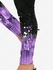 Plus Size 3D Sparkles Stripes Printed Skinny Leggings - M | Us 10