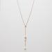 Metallic Glazed Long Necklace with Pearl and Crystal Accents