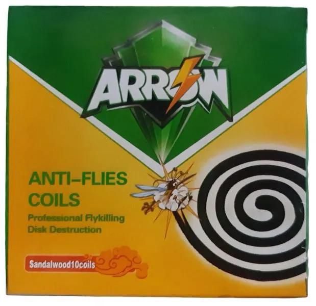 Arrow 10pc Pack Anti Flies Coil Sandal Wood Fly Killing Disk Eliminator INSECTICIDE Pest Control Anti Flies