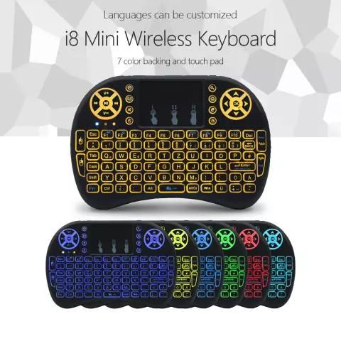 Wireless Mini Keyboard with Mouse Touchpad and Back-light for Android Box/ Smart TV/ Laptop - Black