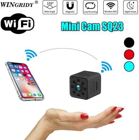 Mini Camera WIFI Camera SQ13 SQ23 SQ11 SQ12 FULL HD 1080P Night Vision Waterproof Shell CMOS Sensor Recorder Camcorder JUN(SQ13 BLACK)( Add 8GB Memory Card)