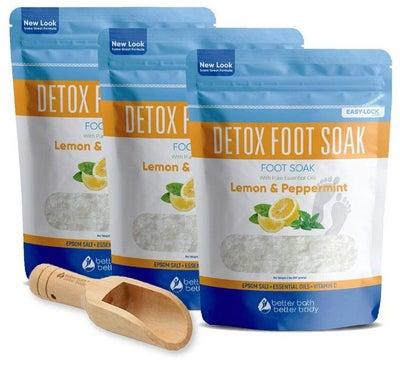 Detox Foot Soak (3Pack Plus Scoop) Epsom Salt Foot Soaks Dry Feet Athlete