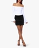 Black Faux Suede Vented-Hem Mini Skirt