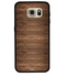 غطاء حماية واقٍ لهاتف سامسونج جالاكسي S6 إيدج جلد بنمط خشبي