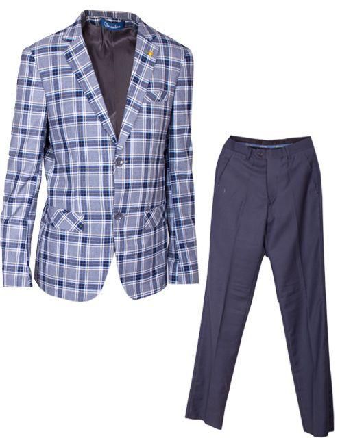 Generic checked suit (CHEQUERED BLAZER PLAIN TROUSER