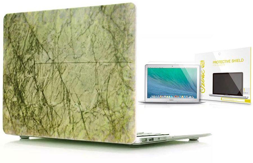 Hard plastic case & Ozone Screen Guard for Macbook 13 Air - Marble 6