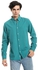 Andora Button Down Collar Long Sleeves Shirt - Teal Blue