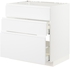 METOD / MAXIMERA خزانة قاعدة لموقد/شفاط مدمج مع درج - أبيض/Voxtorp أبيض مطفي ‎80x60 سم‏