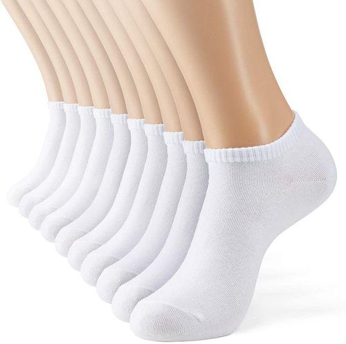 Fashion 12 Pair Women Ankle Socks Ped Low Cut Fit Crew Size 9-11 Sport White