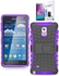Tough Shockproof Heavy Duty Kick Stand Armor Case Cover for Samsung Galaxy Note 4-Purple