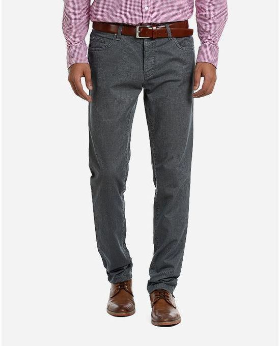 Concrete Slim Fit Patterned Pants - Grey