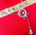 Magari Circle Diamond Water Drop Tassel Pendant Necklace (Silver)