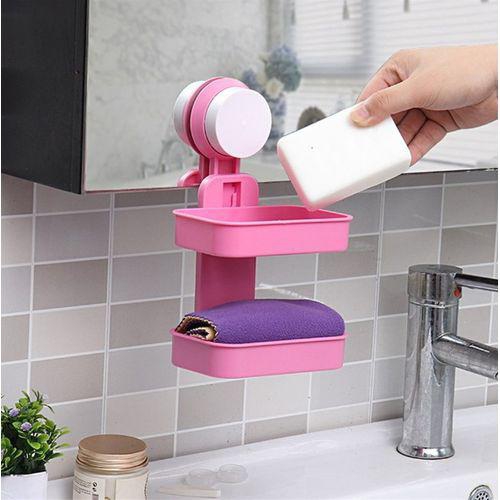 Generic Suction Type - Bathroom Soap Dish -Pink