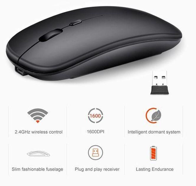 Rechargeable Wireless Mouse 2.4GHz Ultra Slim
