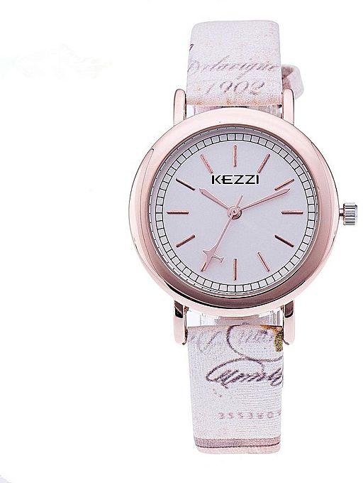 Kezzi KEZZI K-1343 Luxury Fashion Women Sports Watch Ladies Quartz Watch Female Wristwatch Clock Relogio Feminino Gift KZ19 (Rose Gold&White)