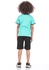 Ktk Casual Turquoise T-Shirt With Print For Boys