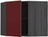 METOD Corner wall cabinet with shelves - black Kallarp/high-gloss dark red-brown 68x60 cm
