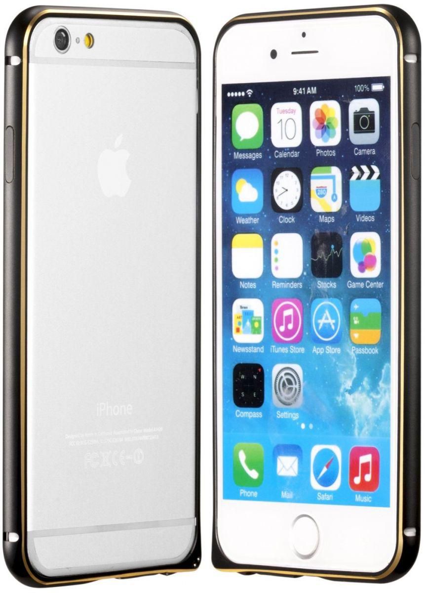 Ultrathin 0.7MM Aluminum Metal Bumper Case for Apple iPhone 6/iPhone 6S - BLACK