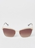 Women's Full Rim Metal Modified Rectangle Sunglasses - Lens Size: 57 mm
