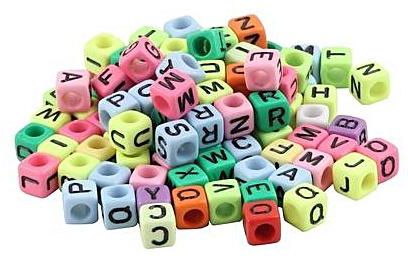 Multi-colored 6mm Alphabet Letter Charms Pony Beads For Loom Bands Bracelet BH 
