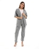 Kady Heather Grey 3/4 Sleeves Cardigan Set With Front Pocket