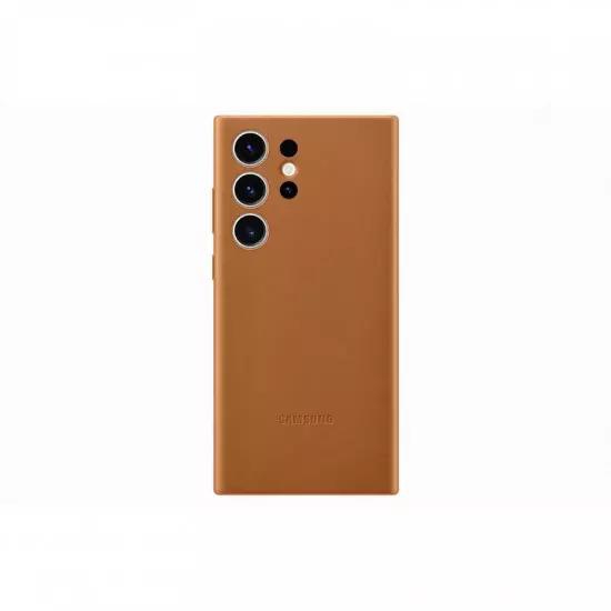 Samsung Leather back cover for Samsung Galaxy S23 Ultra Camel | Gear-up.me