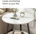 Jjone Round Coffee Table, Double Layer Sofa Side Table End Table, Imitation Marble Coffee Round Table Snack Table Bedside Table With Simple Design For Living Room Small Space (H221-C)