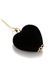 Velvet Heart Drop Chain Earrings - Black