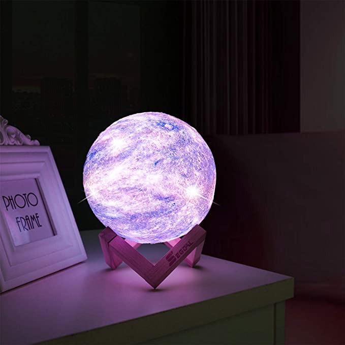 BRIGHTWORLD Moon Lamp Galaxy Lamp 5.9 inch 16 Colors LED 3D Moon Light Lava Lamp, Remote & Touch Control Star lamp Moon Night Light Gifts for Girls Boys Kids Women Birthday