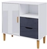 Chest of Drawers Sideboard Storage Unit with 1 Door, 2 Drawers and 1 Compatible with Living Room, Bedroom, 82 x 35 x 76 cm (White and Grey)