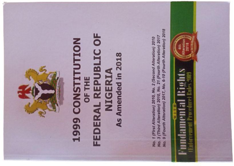 1999 Constitution Of The Federal Republic Of Nigeria