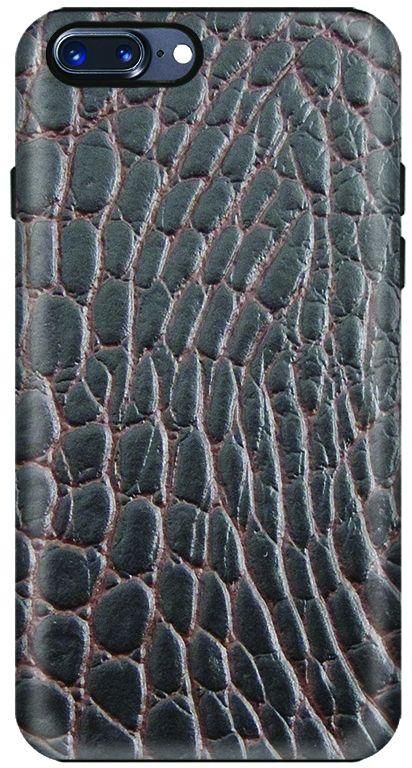 Stylizedd iPhone 8 Plus / 7 Plus Dual Layer Tough Case Matte Finish-Cowhide Leather (Brown-Black)